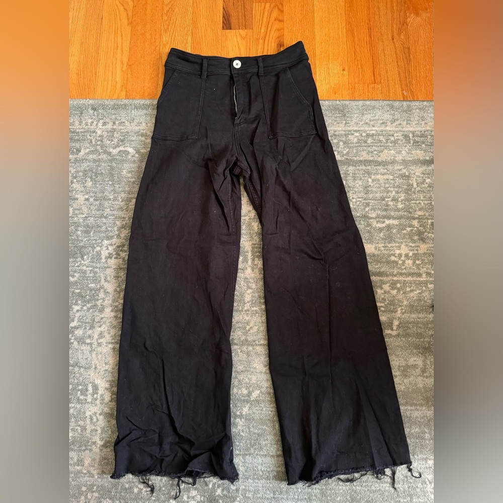 Black wide leg jeans